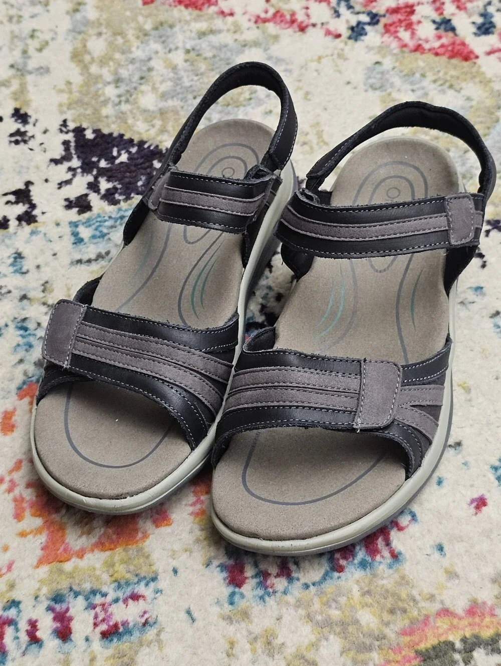 Orthofeet Paloma 937 Womens Sandals 10 D WIDE Hook & Loop Strappy Beach